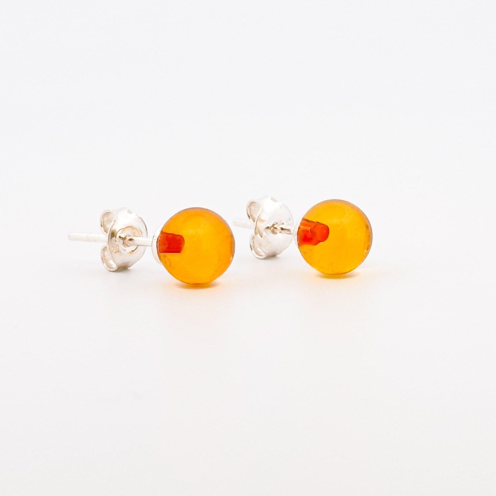 Amber Stud Earrings – Honey Color - Baltic Amber Wholesale - Ekohub.lt