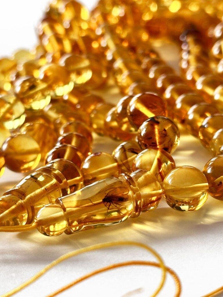 Baltic Amber Islamic Prayer Beads with Insects – 3 Pieces, 66 Beads Rosaries (12 mm) - Baltic Amber Wholesale - Ekohub.lt